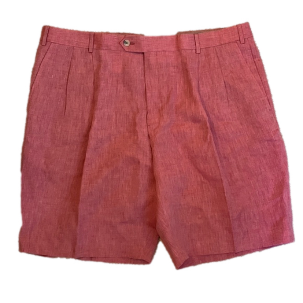 NEW NWOT Cortina Pure Linen Pleated Front Men's Shorts Size 42